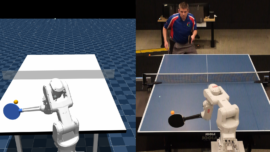 Simulation Trains Robot Tennis Player